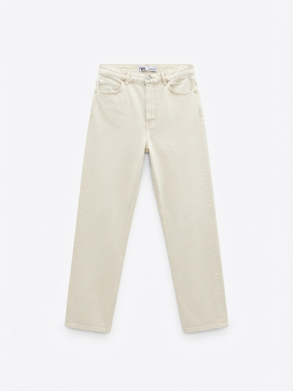 Zara Cream High Waisted Relaxed Fit Jeans - Size 6
